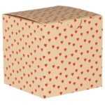 Maža sulankstoma dėžutė su raudonomis širdelėmis