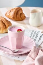 Rausvas „Mynte“ cafe latte puodelis (English Rose), 200ml - Image 2